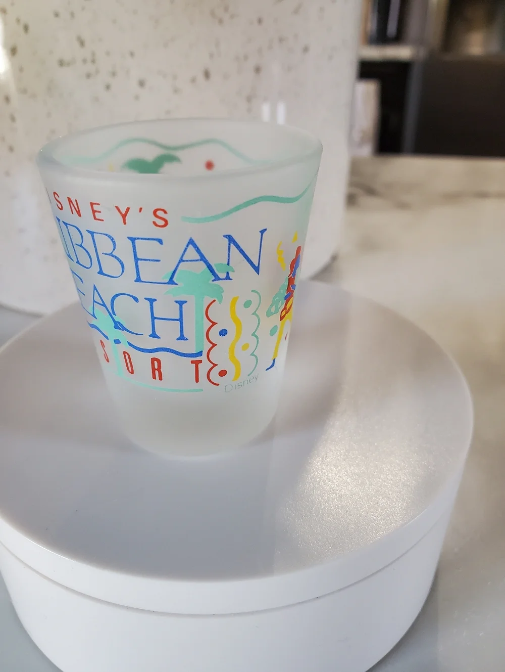 Vintage Disney World Caribbean Beach Resort Frosted Shot Glass